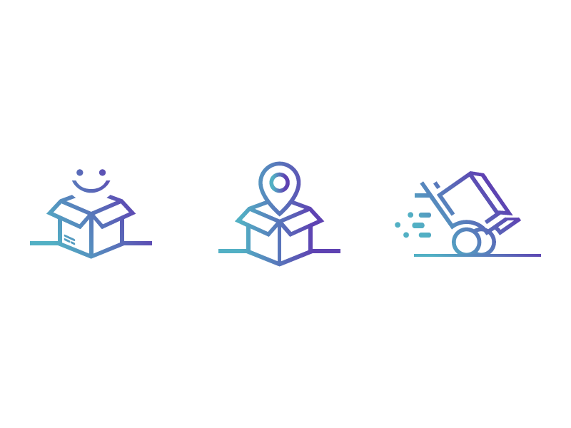 Delivery Icons happy smile marker map gradient icons tracking track shipping service delivery