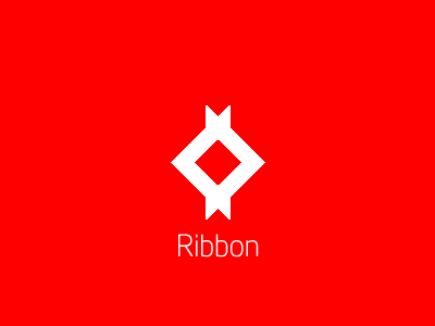 Ribbon branding identity logo minimal neo red ribbon runic