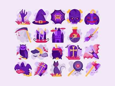 🎃 Halloween Story icon pack 🎃 halloween halloween design halloween party holiday icon design icon pack icon packs icon set iconography scary spooky