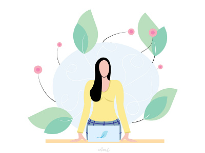 Flourishing artwork design dribbble illustration ve vector woman work