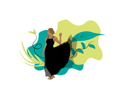 in the wind artwork design dribbble flower girl illustration vector wind woman