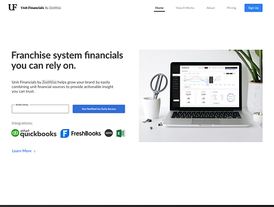 Financial Reporting Tool Landing Page design figma flat minimal ui web website