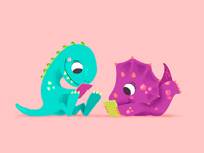 Dinosaurs character design children dinosaurs illustration kids photoshop