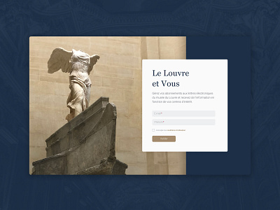 Sign up form - Theme Musée Du Louvre blue desktop dsign elegant form french interface louvre sign up ui webdesign