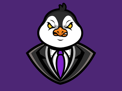 Suit Penguin Mascot Logo
