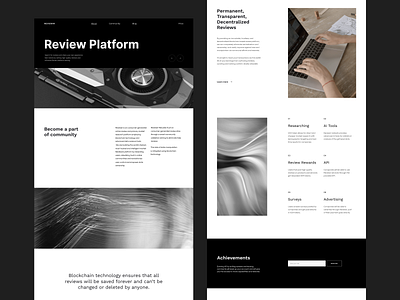 Review Platform  -  Landing page
