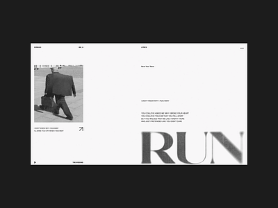 Landing Page - Weekend black blur bw color dark design minimal run song type typography ui white