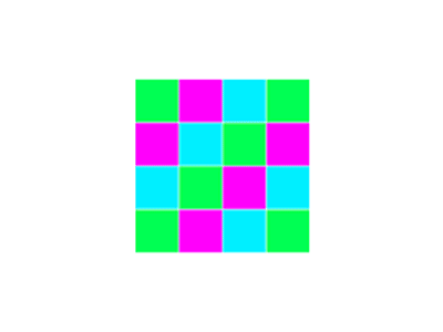 Mozaic Loader animation bright circles color gif loading neon squares triangles