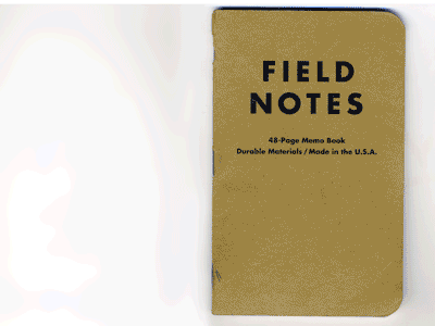 First Fieldnotes book daily fieldnotes lists little notes pocket thingstodo todo travel write