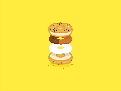 Everything Bagel with Everything bagel breakfast cream cheese eat expanded food icon illustration mmm nutella peanut butter