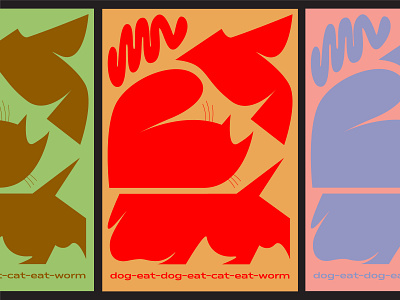 🐶🐱🐦🐛 animals color study design graphic art graphic design illustration poster shapes