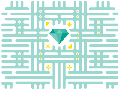 Mash Up abstract and bits diamond flat green icons illustration mashup meltingpot mint yellow