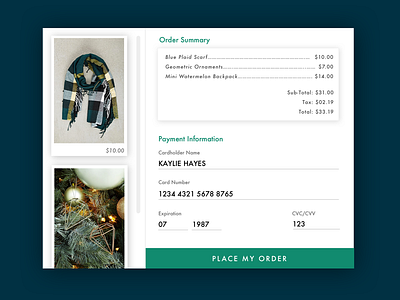 Daily UI 002 checkout checkout ui dailyui dailyui 002