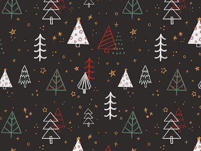 Christmas Pattern christmas christmas tree holiday holiday art holiday pattern illustration pattern pattern design patterns repeating pattern sketchy pattern