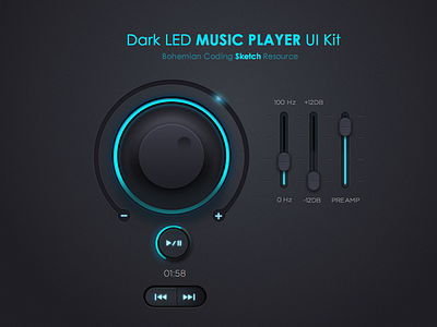 Music Player Ui Kit Freebie (for Sketch) bohemian coding freebie kit music player sketch ui