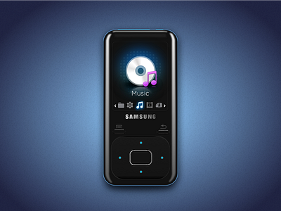 Samsung YP-Z3 Music Player device illustration mp3 music player samsung sketch ui vector yp z3