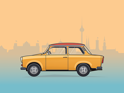 Trabant Illustration for Poster Design affinity designer berlin car coche poster trabant vector