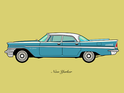 Chrysler New Yorker 1957 - Flat vector illustration affinity designer bold car chrysler color colour flat design flat illustration stroke vector vectorial vehicle