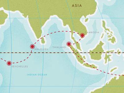 Voyage Across the Globe asia blue globe green grunge land map ocean trail trip voyage