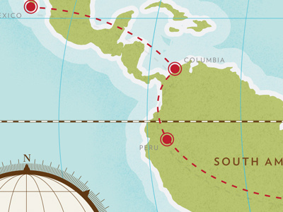 Voyage Across the Globe america blue columbia globe green grunge land map mexico ocean peru south trail trip voyage