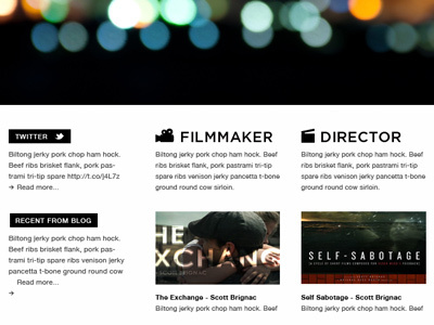 Brignac Site bokeh director film filmmaker grid website