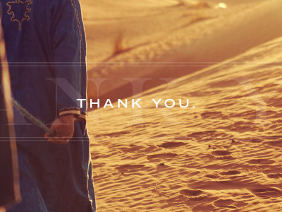 Thank You card back card desert luxury print travel vintage