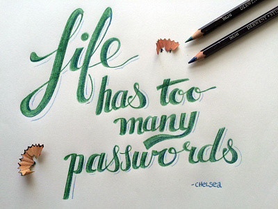 Passwords calligraphy color colored pencils derwent funny hand lettering lettering pencils quote