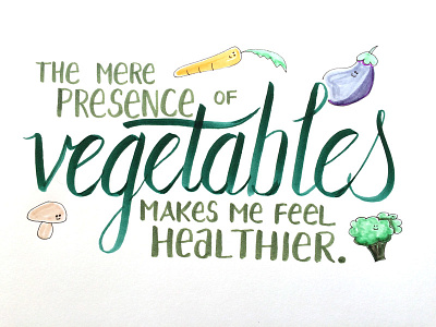 Vegetables calligraphy food funny hand lettering lettering quote tombow vegetables