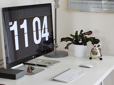 Updated home workspace apple designer desk home office macbook office thunderbolt workspace