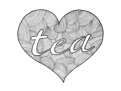 Tea calligraphy coffee doodle drawing hand lettering heart illustration lettering love tea zentangle