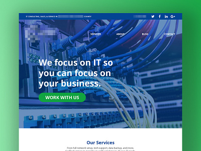 IT Services homepage bootstrap header hero responsive ui ux web