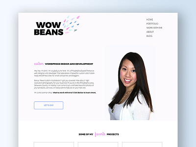 Wow Beans Homepage bootstrap header hero responsive ui ux watercolor web web design