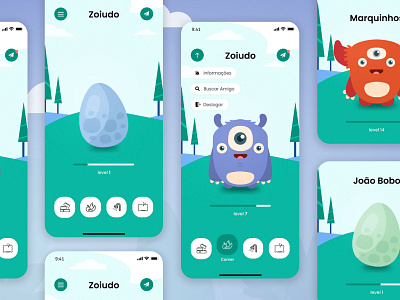 Tamagotchi | UI Design app colors dino egg kid monster monsters pet pets tamagotchi toy uidesign uidesigner
