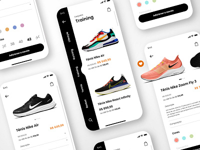 Loja de Tênis | UI Design app app design application designer ecommerce ecommerce design ecommerce shop shoes tenis ui uidesign