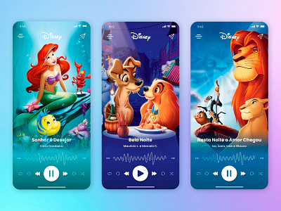 Disney Player | UI Design app app design application designer disney disney art disney princess disney world disneyland music player ui ui ux ui design uidesign ux ux design