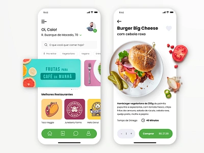 iVeg | UI Design aplicativo app app design application delivery design designer diet ifood ui uidesign ux veg vegetariano veggie