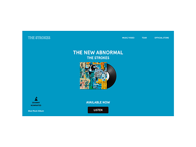 The New Abnormal Web Page design flat minimal music thestrokes web web design website