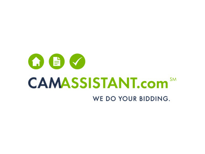 CAM Assistant bidding blue building check green logo logo design real estate