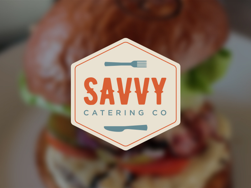 Savvy Catering Company Logo utensils catering logo logo design food logo savvy catering logo