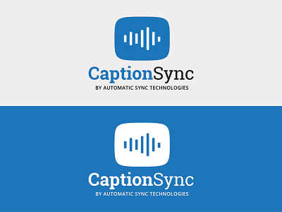 Caption Sync audio blue caption caption sync closed captioning logo slab serif sound sync text