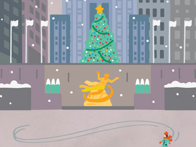 A Year In New York City - December christmas december holidays ice skating illustration new york city nyc snow winter