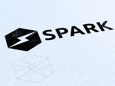 SPARK brand emblem graphics hexagon icon lightning logo logo spark