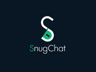 Snug Chat chat dark blue door lock emblem keyhole lock logo logomachine logotype message messaging app snug