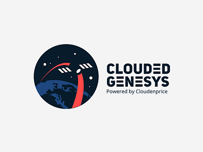 Clouded Genesys cloud emblem genesys logo logomachine logotype satellite space