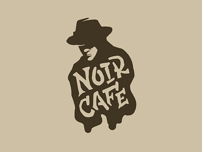 Noir Cafe cafe coffee dark hat logo logomachine man noire