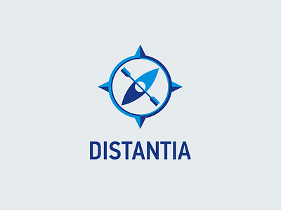 Distantia boat compass logo logomachine tourism tourist travel