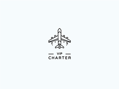 VIP Charter aviation charter design logo logo design logomachine logotype plane vector