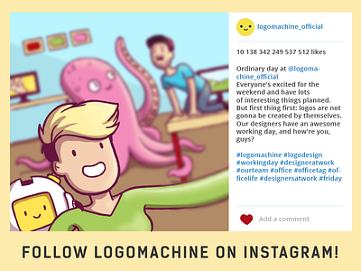 Follow Logomachine on Instagram! design follow illustration instagram logomachine logos logotype office social media
