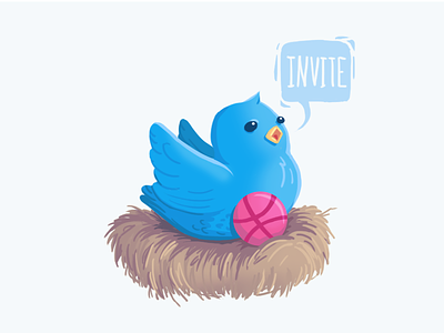 Invite bird blue egg invite twitter