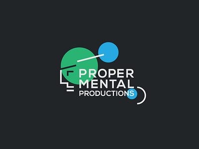 Proper Mental Productions blue brand brandidentity branding green identity logo logotype studio usa video